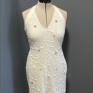 Zara Ivory Backless Halter Dress Size-Large NWT